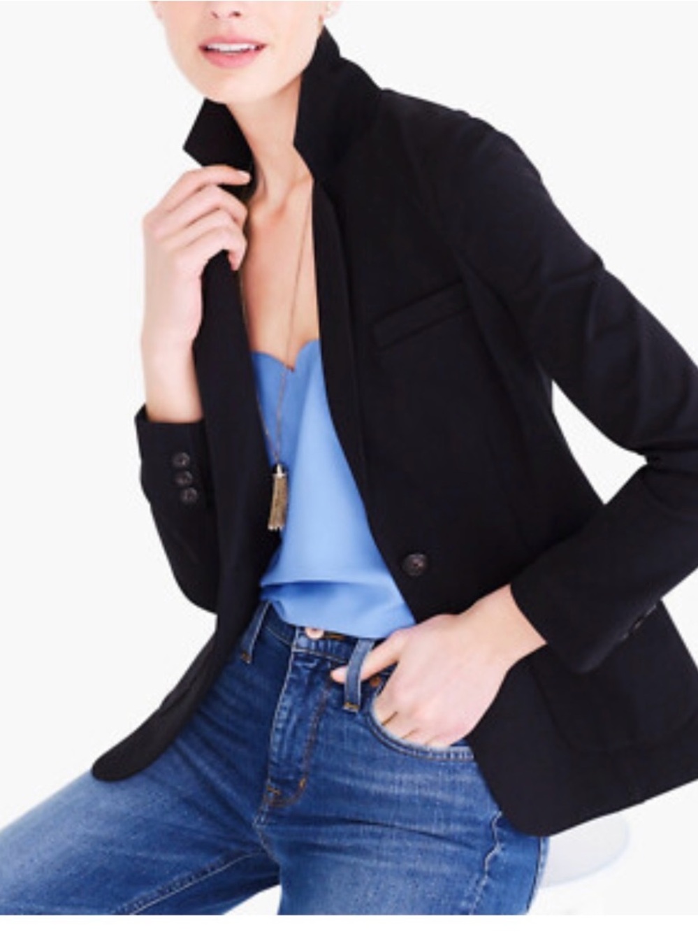 J Crew Black Women's Tailored Blazer - Classic Work Jacket Size 4